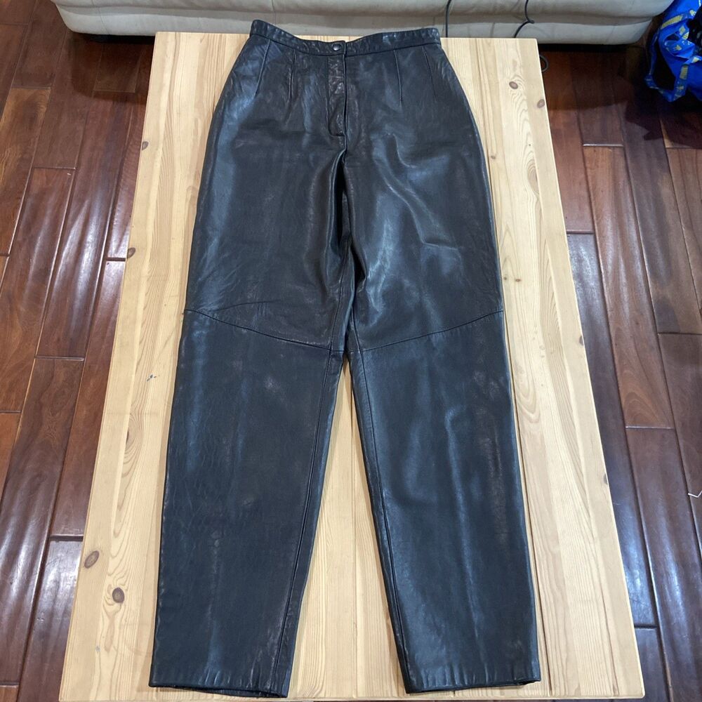 Valerie Stevens New Zealand Lambskin Leather Pants Women’s Size 8 Black Lined